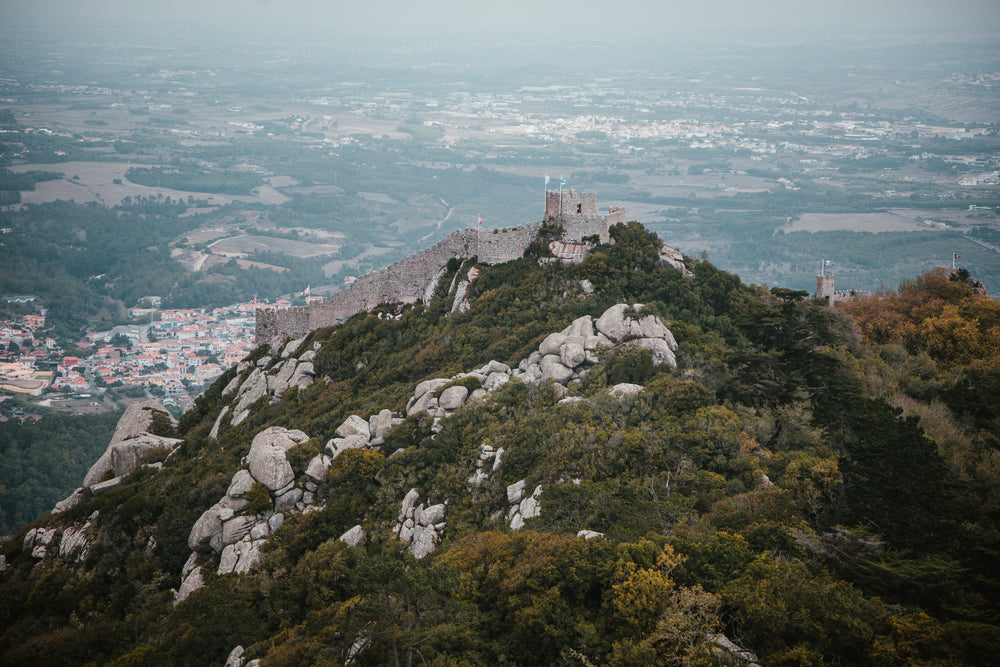 stone castle with a view