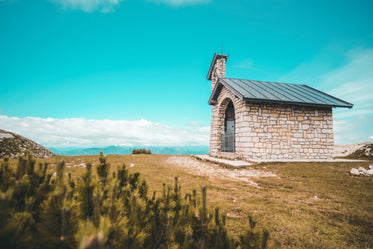 Stone Church On Grassy Hill Top