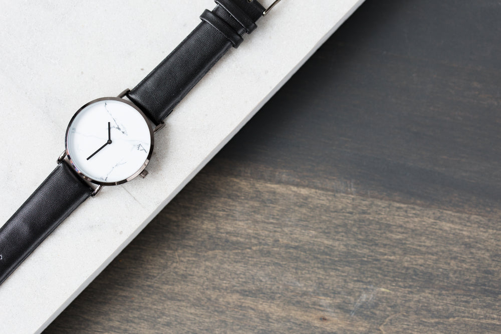 stone finish analogue watch