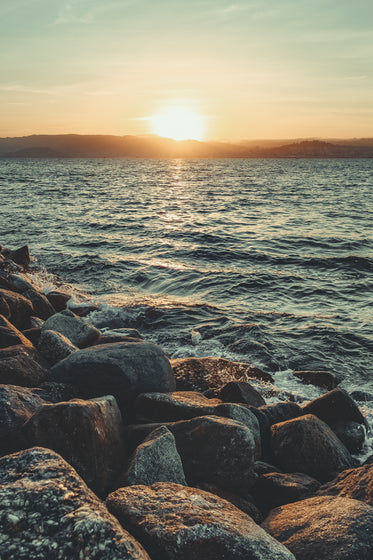 stormy sea at sunset