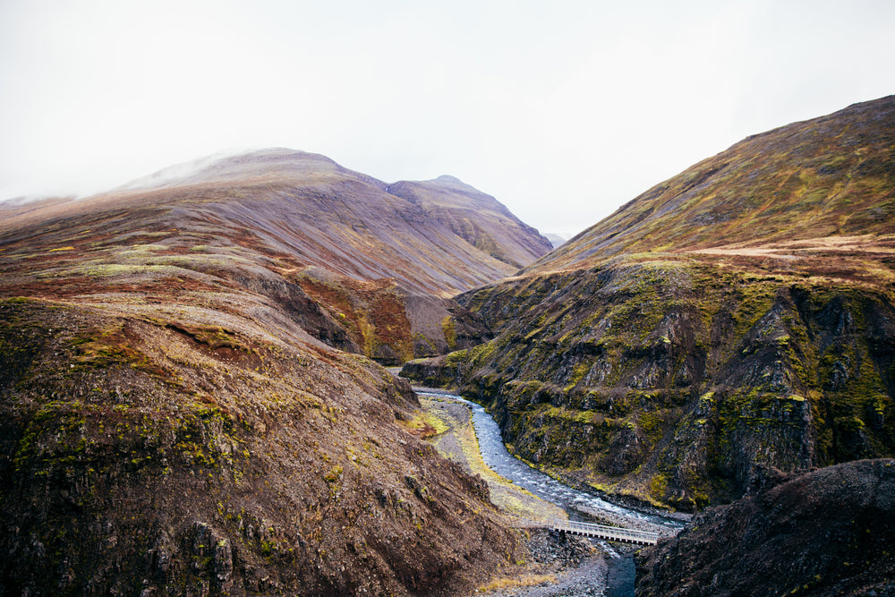 stream through rocky hillside