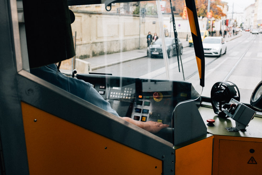 streetcar driver at work