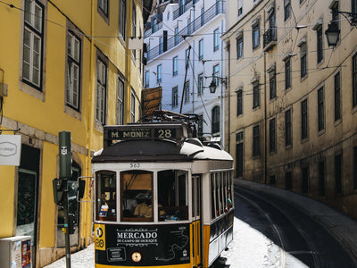 Streetcar On Winding Lisbon Road