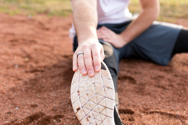 stretching before a jog