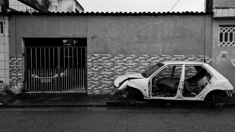 stripped car roadside