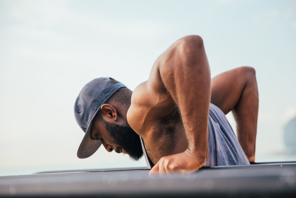 strong man works out