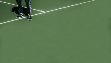 stylish tennis player on outdoor court