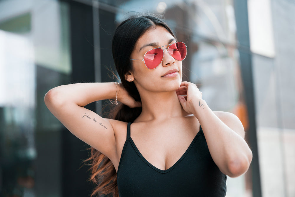 stylish woman wearing sunglasses