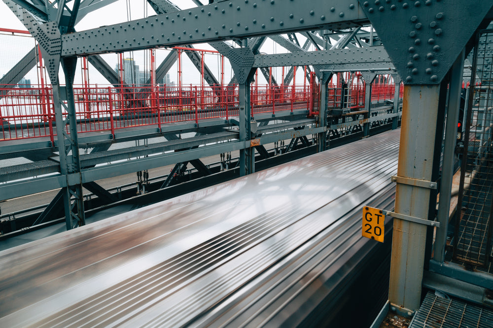 subway on bridge from above