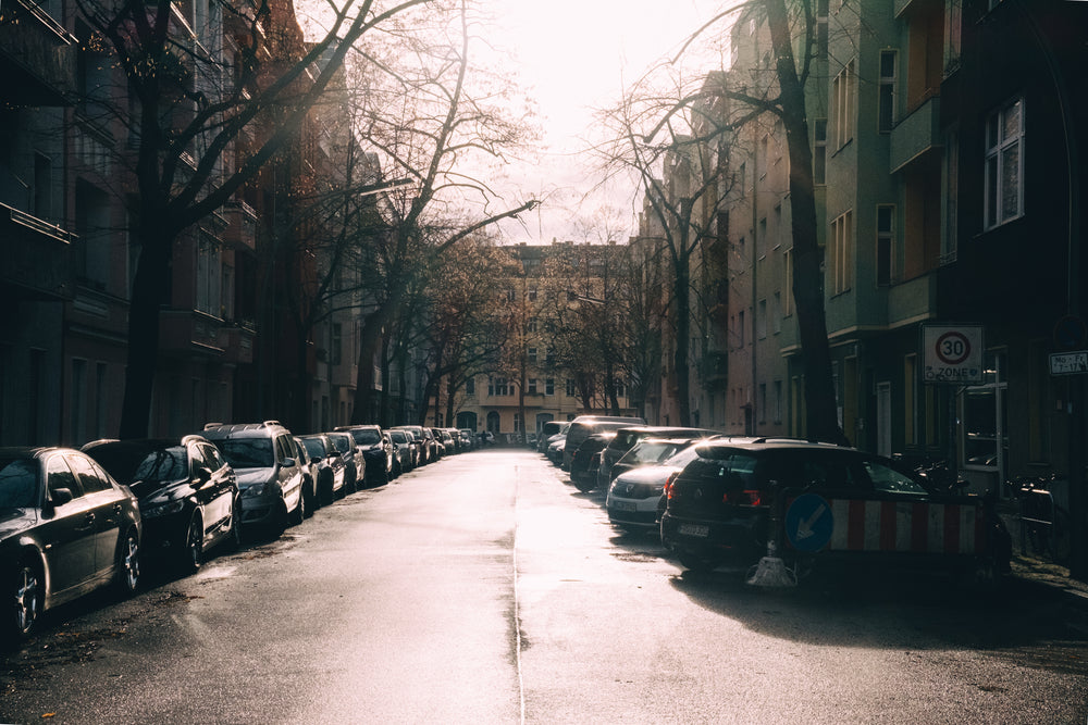 sun on wet street