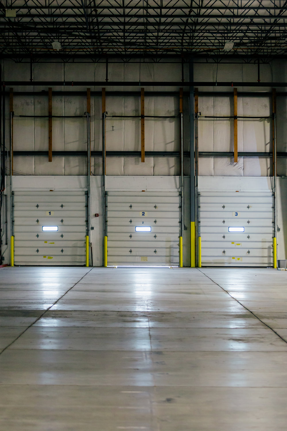 sun shines into warehouse