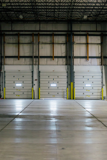 sun shines into warehouse