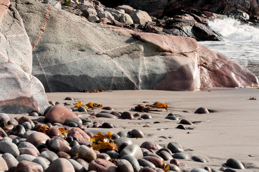 sun soaked rocky beach