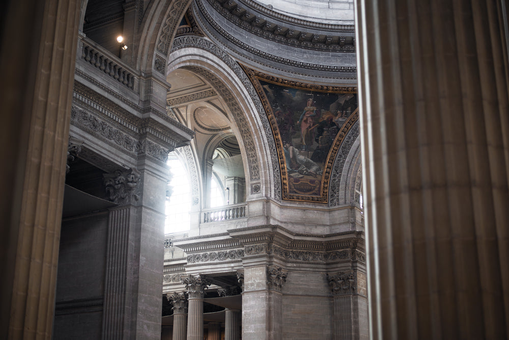 sunlight beams through church window