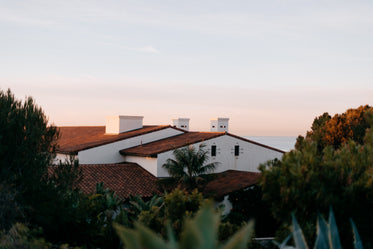 sunlight catches the rooftop of this californian home