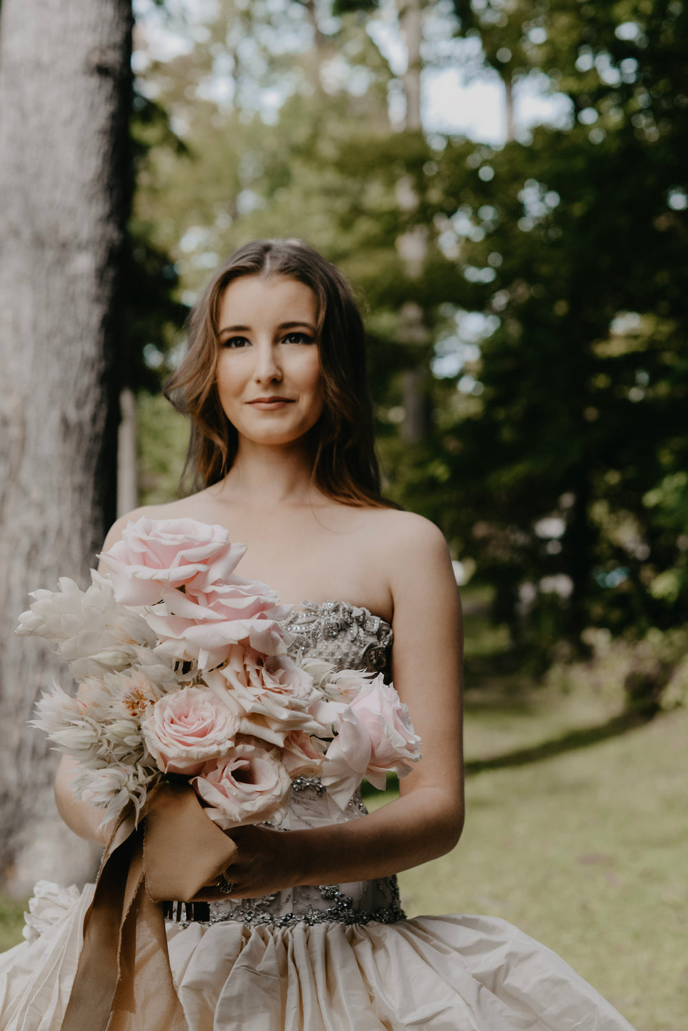 sunlight on bride on wedding day