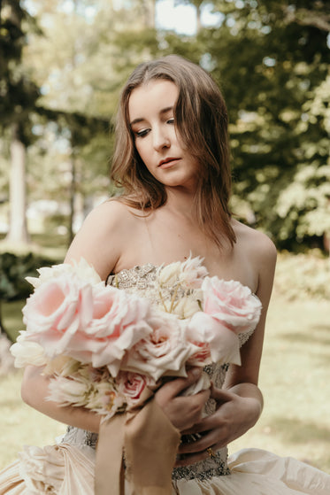 sunlight on brides face