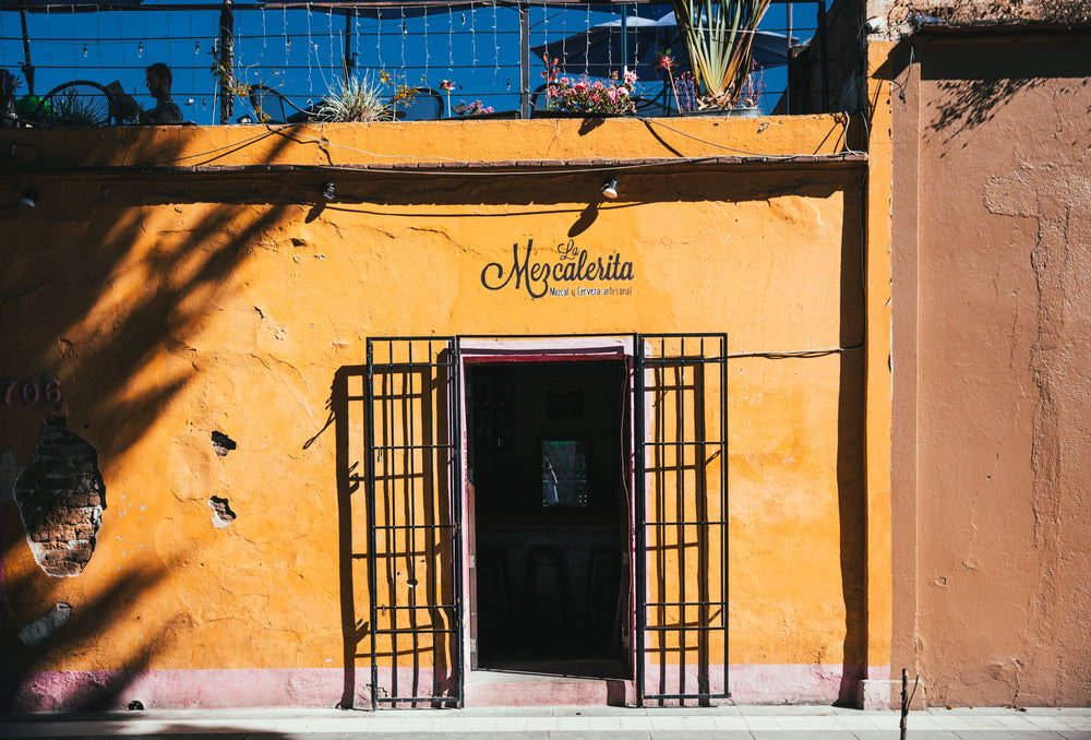 sunlit yellow building