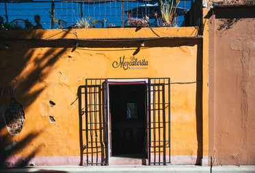 sunlit yellow building