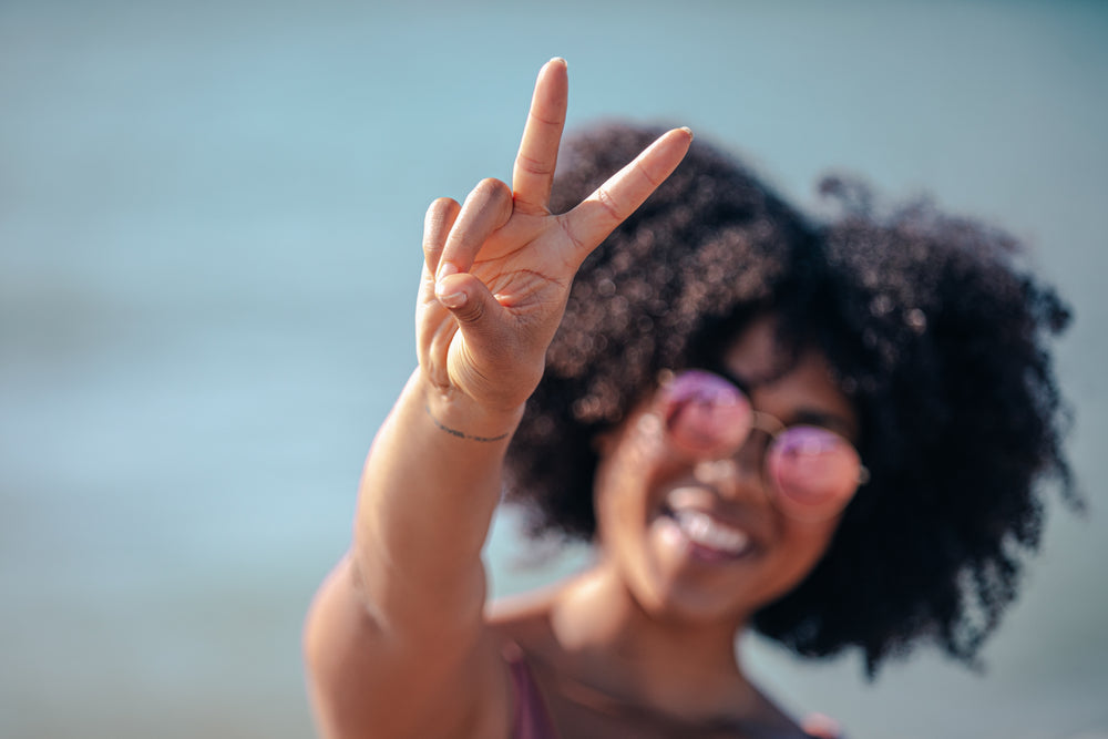 sunny peace sign