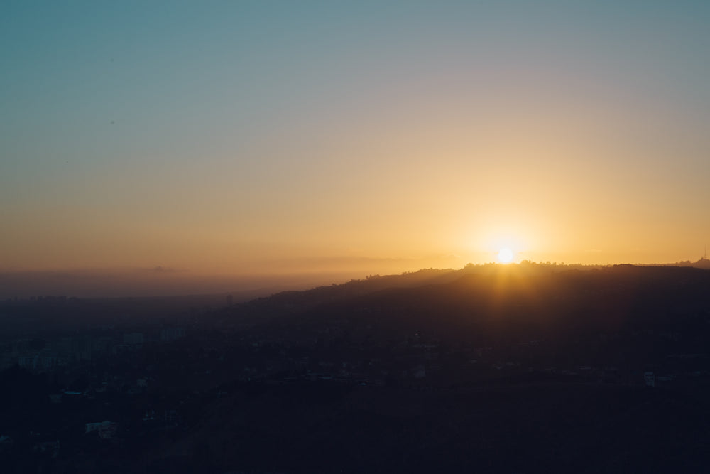 sunrise on the hills above los angeles