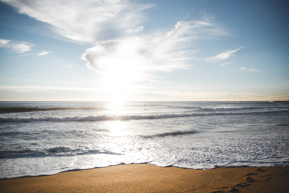 sunrise over barcelona beach