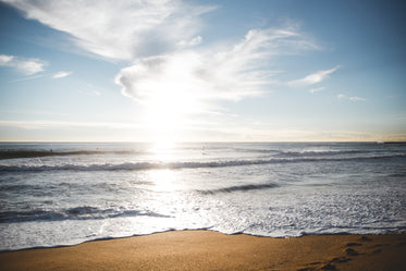 sunrise over barcelona beach