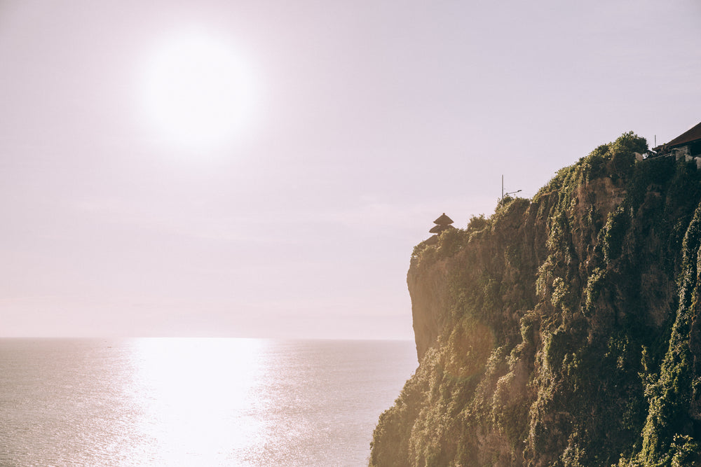 sunset along jungle cliffside