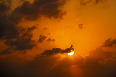 sunset creates an orange sky at golden hour