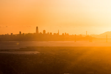 sunset on san francisco skyline