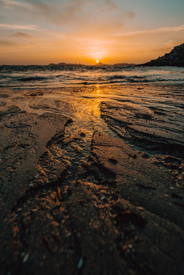 sunset on the island beach