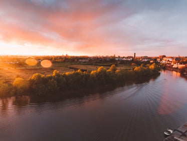 sunset over a quiet river