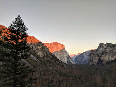 sunset over cliffside and rocky edge