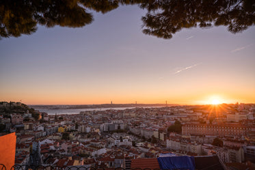 sunset over lisbon portugal