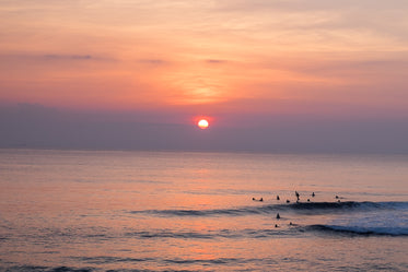 sunset surfing