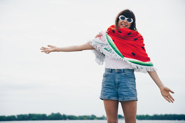 surrounded by watermelon