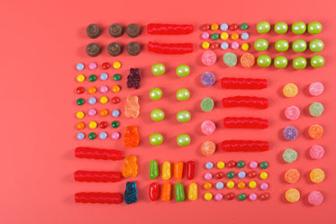 sweet treats candy knolling flatlay