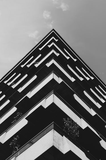 symmetrical building in monochrome