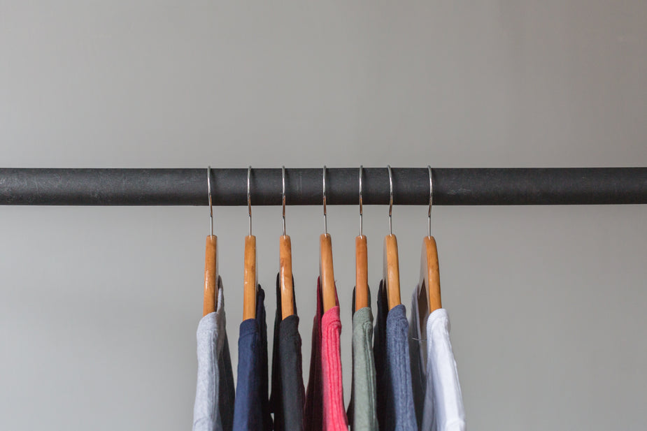rack shirts hanging