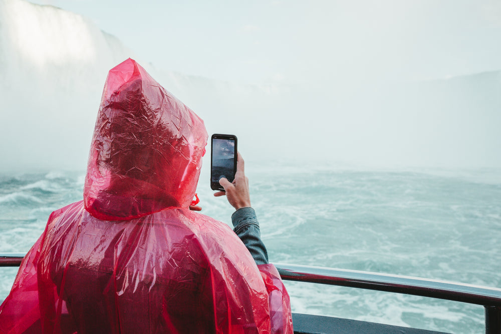 taking a picture of waterfall