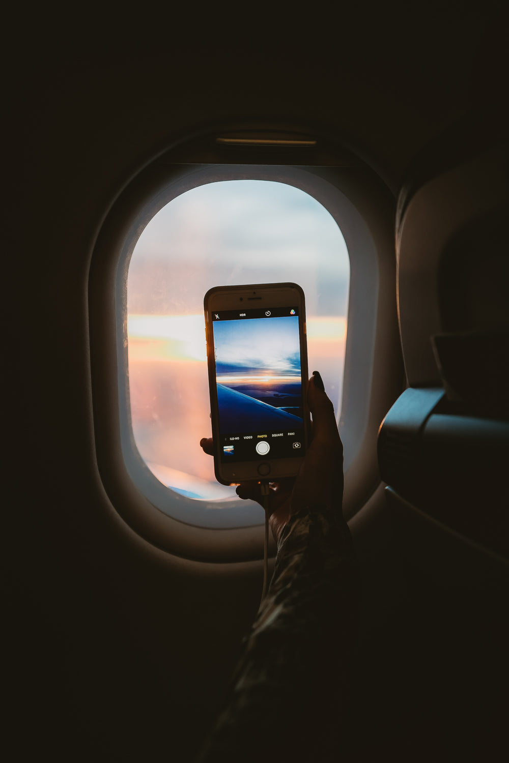 taking a picture through plane window