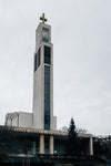tall concrete clock tower