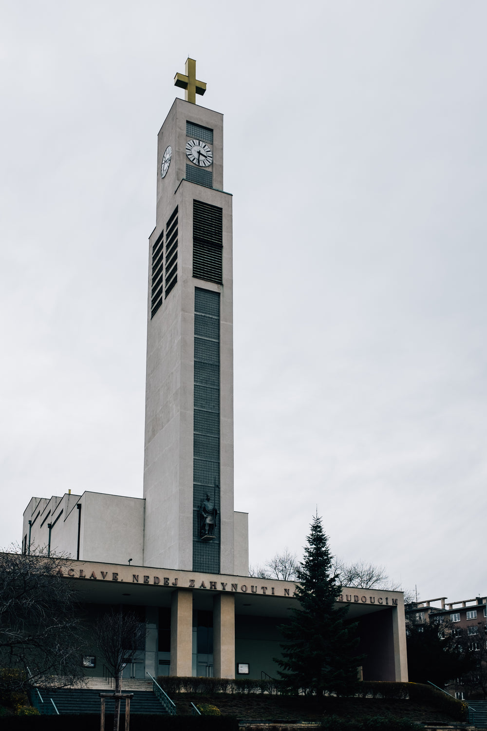 tall concrete clock tower