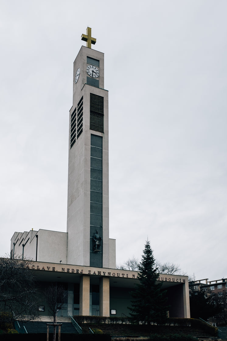 Tall Concrete Clock Tower