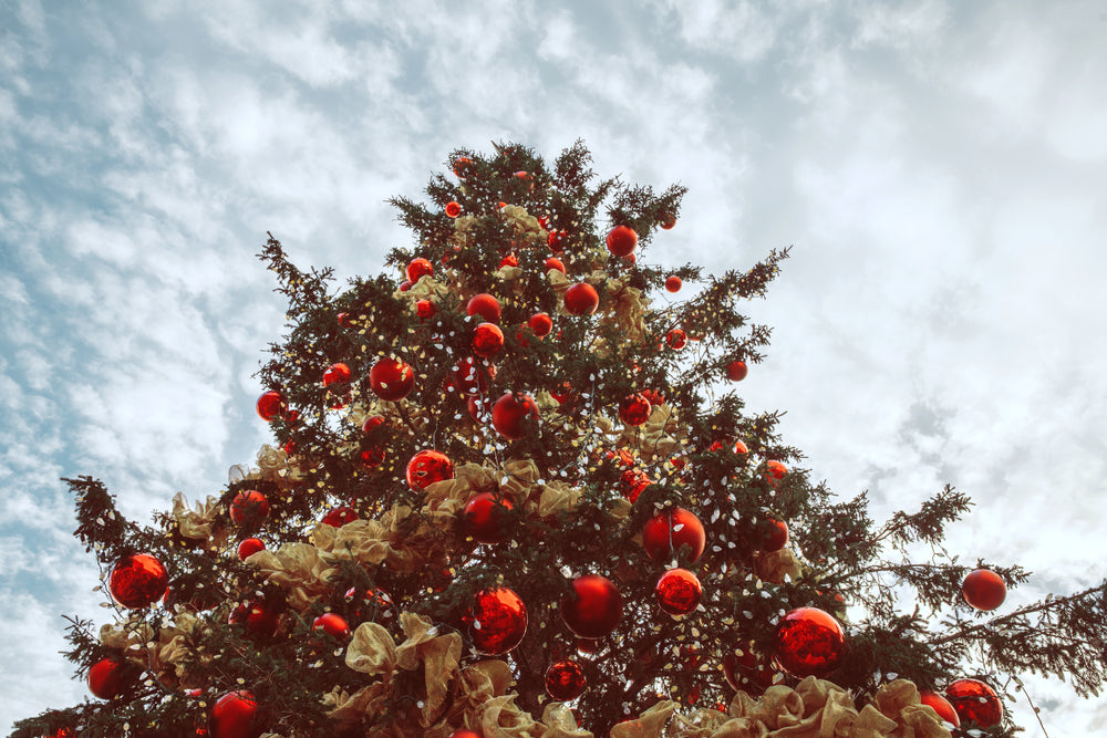 tall decorated christmas tree