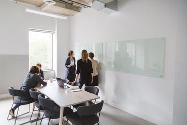 team brainstorm in modern office