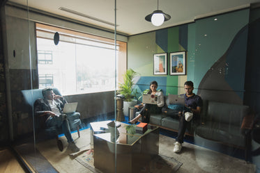 team in modern office meeting room