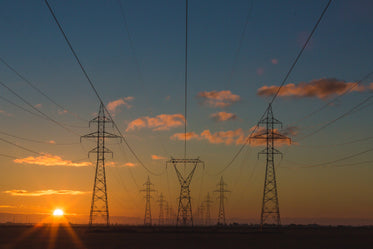 telephone wires at sunset