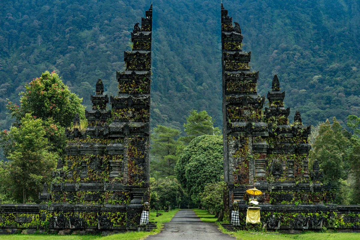 temple gateway by mountain