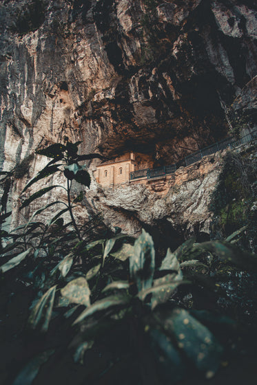 temple nestled in the mountain